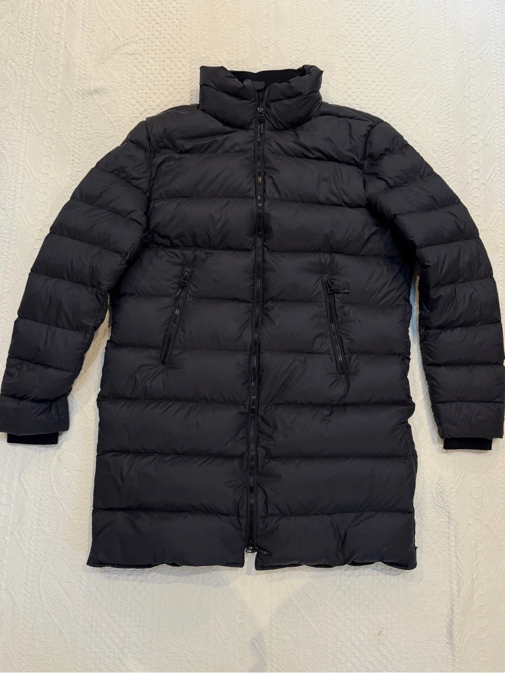 Zara Man Navy Blue Down Jacket Size Large L Puffer Coat